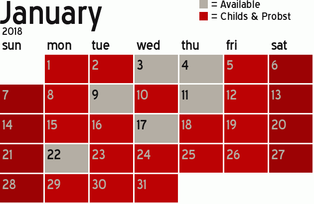 Missionary Dinner Calendar