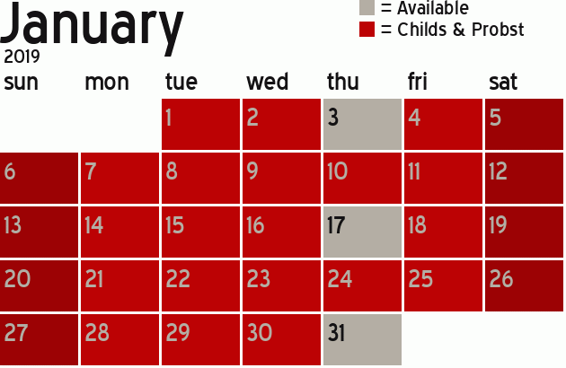 Missionary Dinner Calendar