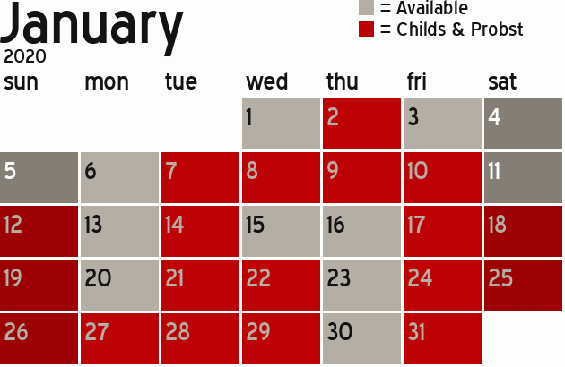 Missionary Dinner Calendar