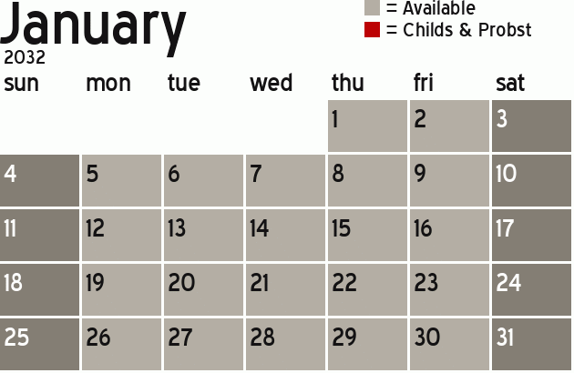Missionary Dinner Calendar