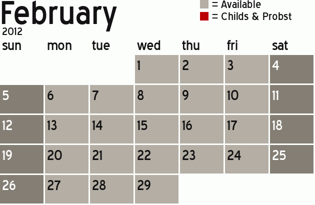 Missionary Dinner Calendar