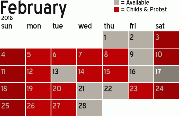 Missionary Dinner Calendar
