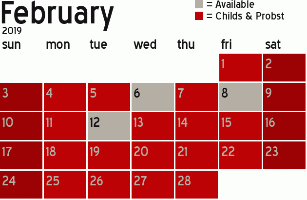 Missionary Dinner Calendar