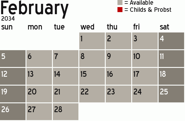 Missionary Dinner Calendar