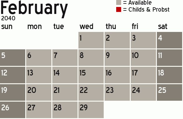 Missionary Dinner Calendar