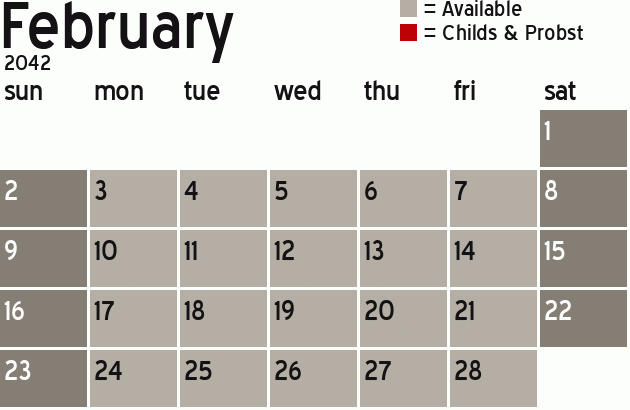 Missionary Dinner Calendar