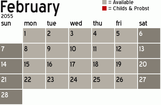 Missionary Dinner Calendar