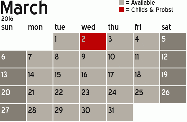 Missionary Dinner Calendar