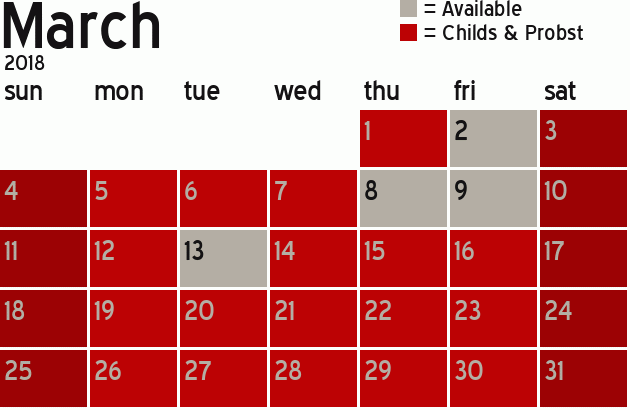 Missionary Dinner Calendar