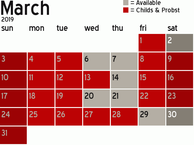 Missionary Dinner Calendar