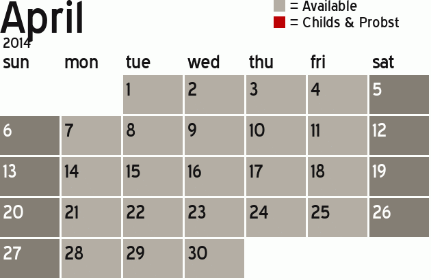 Missionary Dinner Calendar