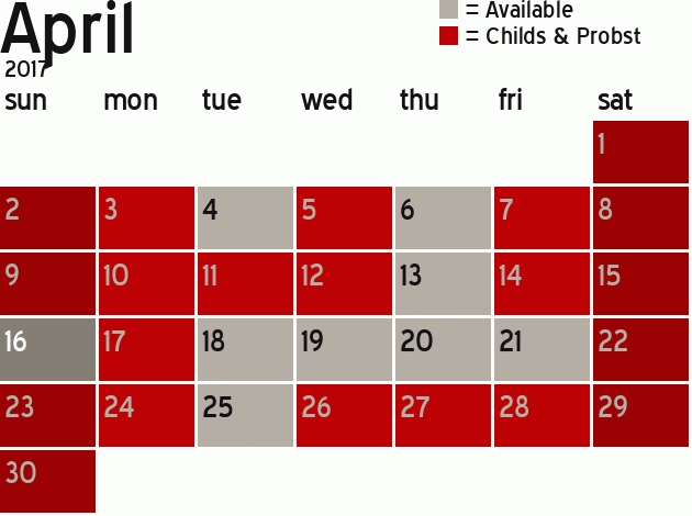 Missionary Dinner Calendar