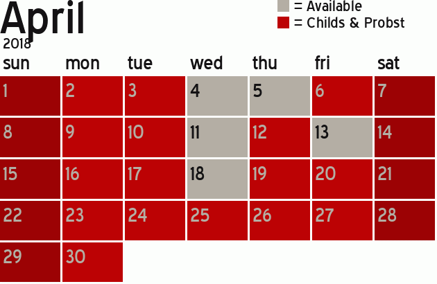 Missionary Dinner Calendar