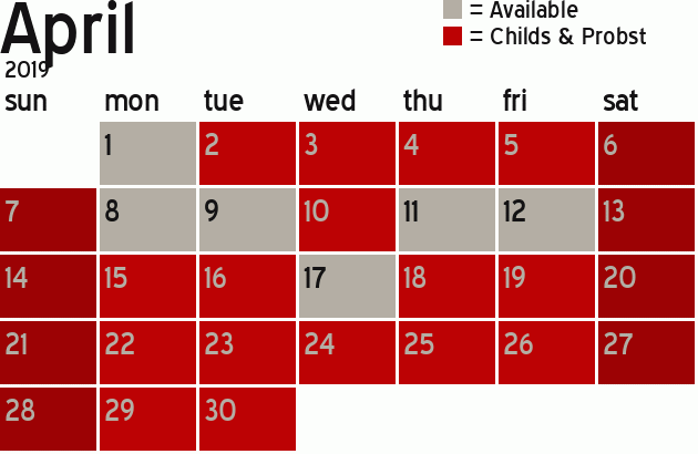 Missionary Dinner Calendar