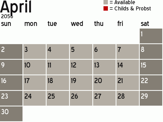 Missionary Dinner Calendar