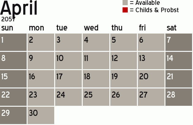 Missionary Dinner Calendar