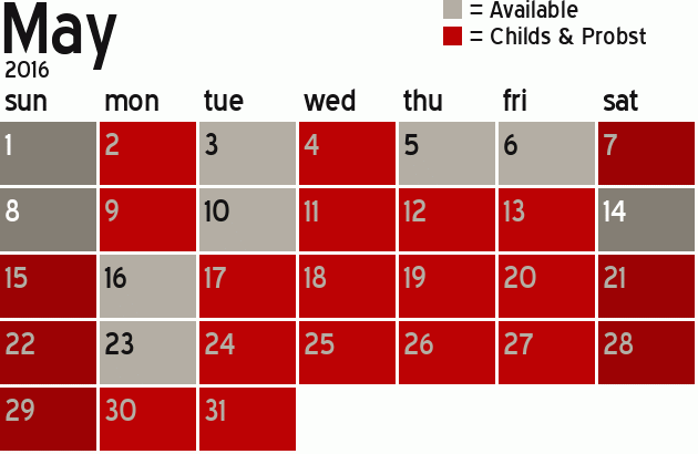 Missionary Dinner Calendar