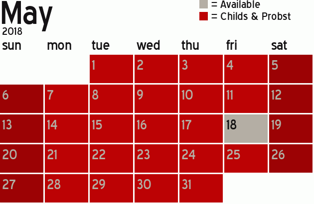 Missionary Dinner Calendar
