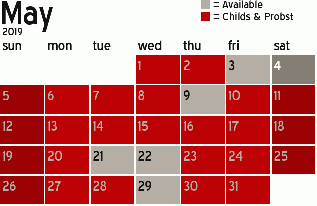 Missionary Dinner Calendar