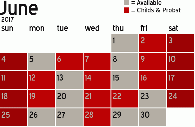 Missionary Dinner Calendar