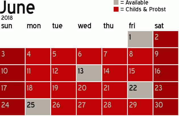 Missionary Dinner Calendar