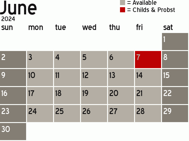 Missionary Dinner Calendar