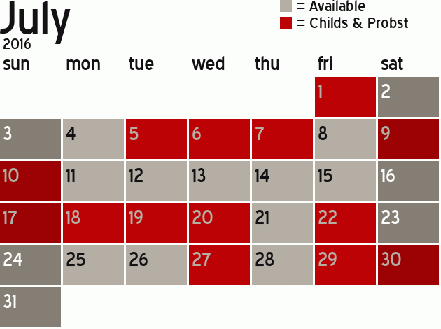Missionary Dinner Calendar