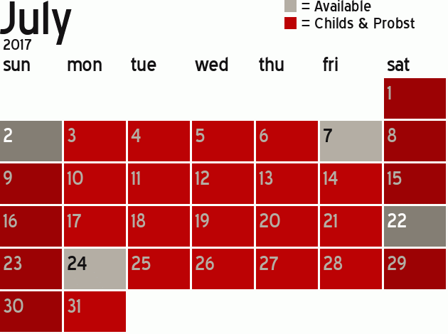 Missionary Dinner Calendar
