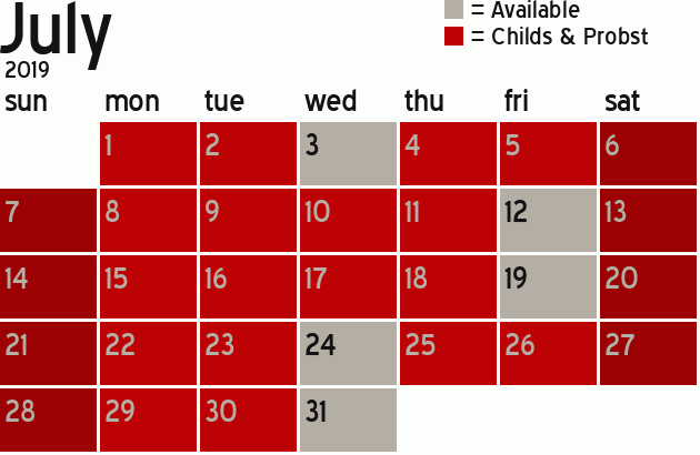 Missionary Dinner Calendar