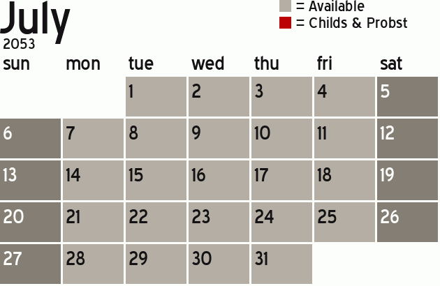 Missionary Dinner Calendar