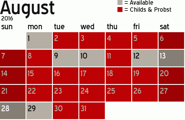 Missionary Dinner Calendar