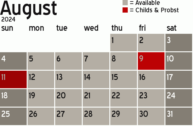 Missionary Dinner Calendar