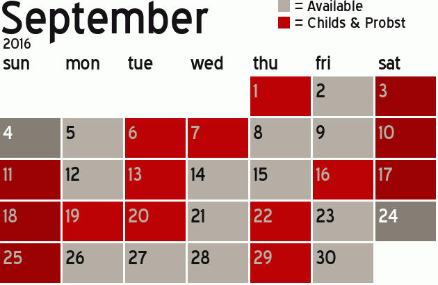 Missionary Dinner Calendar