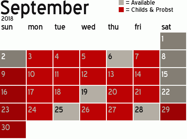Missionary Dinner Calendar