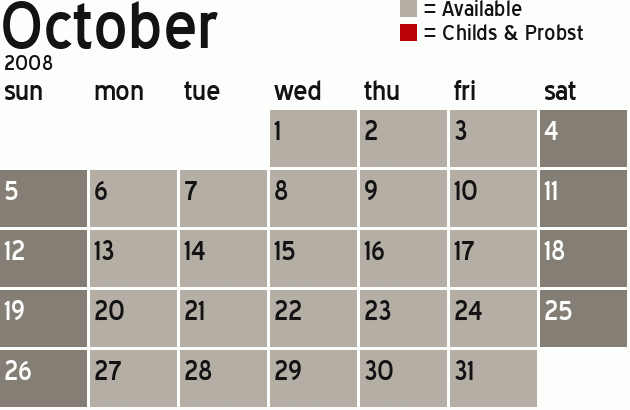 Missionary Dinner Calendar
