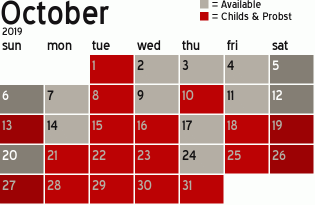 Missionary Dinner Calendar