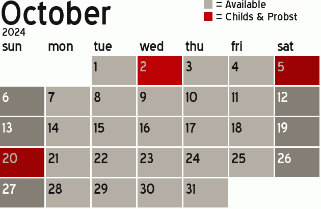 Missionary Dinner Calendar