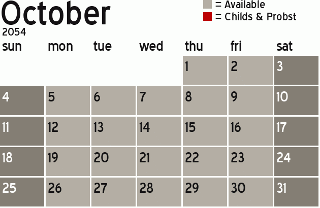 Missionary Dinner Calendar