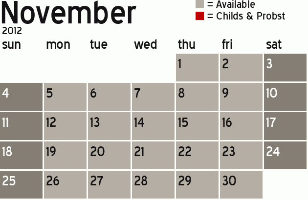 Missionary Dinner Calendar