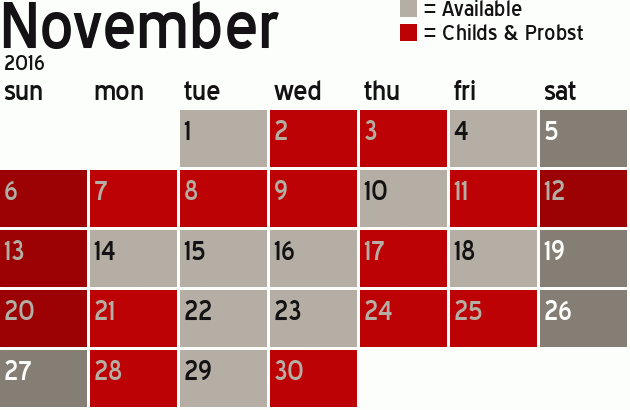 Missionary Dinner Calendar