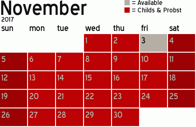 Missionary Dinner Calendar