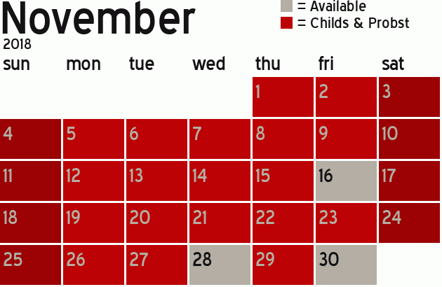 Missionary Dinner Calendar