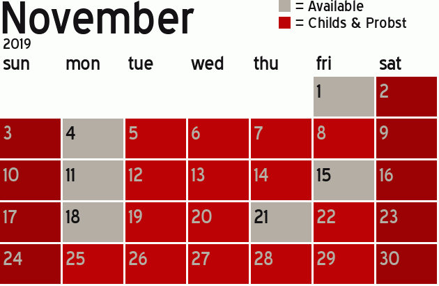 Missionary Dinner Calendar