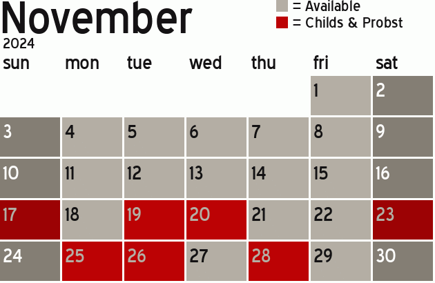 Missionary Dinner Calendar