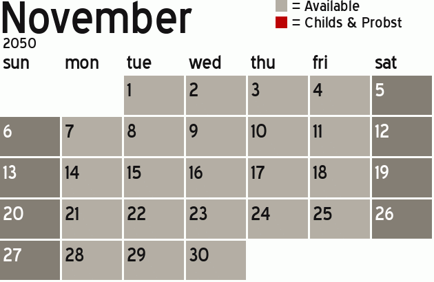 Missionary Dinner Calendar