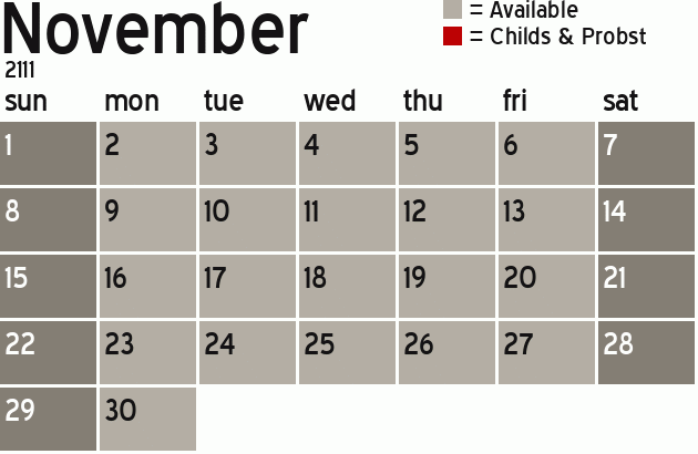 Missionary Dinner Calendar