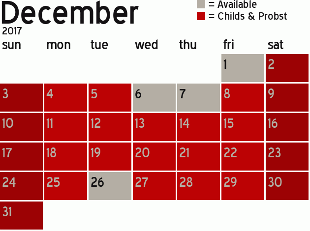 Missionary Dinner Calendar
