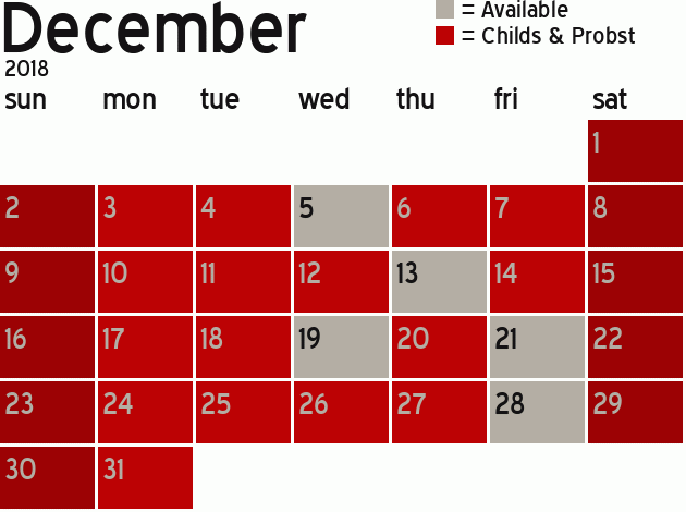 Missionary Dinner Calendar